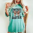 Coquette Bow American Football Sister Game Day Thanksgiving Women's Oversized Comfort T-shirt Chalky Mint