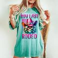 Cowgirl My Last Rodeo Despedida De Soltera Novia Chica Sureña Sin Mangas Camiseta extragrande cómoda para mujer Chalky Mint