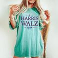 Donna Harris Walz 2024 Kamala Harris Tim Walz In Piedi Per Le Donne Con Collo A T-shirt comoda oversize da donna Chalky Mint