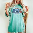 God Jesus Trump 2024 In God We Trust Christian Conservative Women's Oversized Comfort T-shirt Chalky Mint