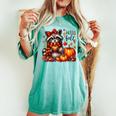 Hello Fall Vibes Raccoon Autumn Pumpkin Halloween Girl Women Women's Oversized Comfort T-shirt Chalky Mint