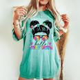 Hello Third Grade Messy Bun Tie Dye Back To School Women's Oversized Comfort T-shirt Chalky Mint