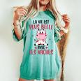 Vache Humour Fille Enfantie Avecaches T-shirt oversize confortable pour femme Chalky Mint