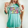 Fourth Grade Groovy Happy First Day Of School Bright Dots Women's Oversized Comfort T-shirt Yam