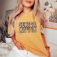 1St Day Of Senior Sunrise 2025 Back To School Groovy Women's Oversized Comfort T-shirt Mustard