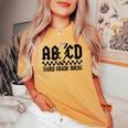 3Rd Grade Rock And Roll Letters Abcd Alphabet Back To School Women's Oversized Comfort T-shirt Mustard