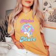 Alpha Unicorn Maschio Arcobaleno Cool Sarcastico Ironico Umorismo Strano T-shirt comoda oversize da donna Mustard