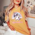Amandine Cadeau Prénom Personnalisé Fille Licorne T-shirt oversize confortable pour femme Mustard