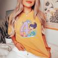 Bambino 4° Compleanno Ragazza 4 Anni Sirene Compleanno T-shirt comoda oversize da donna Mustard