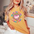 Bruh We Back Librarian Library Back To School Groovy T-shirt comoda oversize da donna Mustard