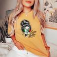 Ciao Bella Italian Flag Sunglasses Language Women's Oversized Comfort T-shirt Mustard
