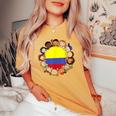 Colombia Flag Hispanic Heritage Month Kid Boy Girl Colombian Women's Oversized Comfort T-shirt Mustard