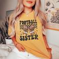 Coquette Bow American Football Sister Game Day Thanksgiving Women's Oversized Comfort T-shirt Mustard