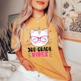 Cute 3Rd Grade Vibes Cat Kitten Lover Back To School Girls Women's Oversized Comfort T-shirt Mustard