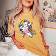 Dab Unicorn Camicia Ragazze Bambini Donne Dabbing Unicorni T-shirt comoda oversize da donna Mustard