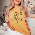 Donna Chihuahua Love Cute Dog Mom Girls Con Collo A T-shirt comoda oversize da donna Mustard