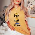 Duck Duck Cruise Family Matching Crocieraacanza Divertente Anatra T-shirt comoda oversize da donna Mustard
