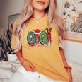 Gigi Claus Christmas Pajama Santa Claus Family Matching Women's Oversized Comfort T-shirt Mustard