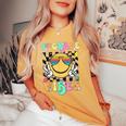 Girls 1St Grade Vibes Smile Face Back To School First Grade Women's Oversized Comfort T-shirt Mustard
