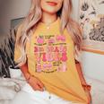 Girls 2Nd Grade Vibes Coquette Bow Back To School Teacher Women's Oversized Comfort T-shirt Mustard