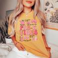 Girls Pre-K Vibes Coquette Bow Back To School Teacher Prek Women's Oversized Comfort T-shirt Mustard