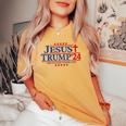 God Jesus Trump 2024 In God We Trust Christian Conservative Women's Oversized Comfort T-shirt Mustard