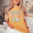 Groovy Flower Girl Proposal Wedding Bridesmaid Bridal Shower Women's Oversized Comfort T-shirt Mustard