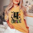 Halloween Spooky 4Th Grade Halloween Team Student Teacher Women's Oversized Comfort T-shirt Mustard