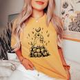 Illustratore Goth Creepy Bunny E Skull Menhera Coniglio Strega T-shirt comoda oversize da donna Mustard