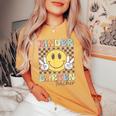 Kindergarten Teacher Team Hippie Smile Face Back To School Women's Oversized Comfort T-shirt Mustard