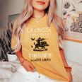 La Chasse Thérapie Chasseur Haut Homme Orange Humour T-shirt oversize confortable pour femme Mustard