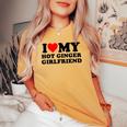 I Love My Hot Ginger Girlfriend T-shirt comoda oversize da donna Mustard