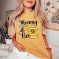 Mommy To Be New Mom Bee Baby Shower Baby Announcement Women's Oversized Comfort T-shirt Mustard