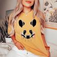 Panda Animale Stampa Zoo Disegno Illustrazione Faccia Panda T-shirt comoda oversize da donna Mustard