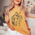 Ragazza Dei Cavalli Ama L'amante Dei Cavalli Del Cavaliere T-shirt comoda oversize da donna Mustard