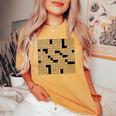 Regali Divertenti Del Cruciverba Della Camicia Farcita Per Gli Uomini Delle Donne T-shirt comoda oversize da donna Mustard