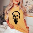 Sagoma Di Ho Chi Minh -Ietnam Anti Imperialista T-shirt comoda oversize da donna Mustard