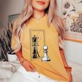 Scacchi Per Bambini Scacchi Per Uomini Scacchi Per Donne Ragazze A Scacchi T-shirt comoda oversize da donna Mustard