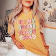 In My Second Grade Era Cute Groovy 2Nd Grade Back To School Women's Oversized Comfort T-shirt Mustard