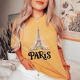 Torre Eiffel Parigiacanze Francia Souvenir Donne Ragazze T-shirt comoda oversize da donna Mustard