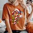 Candy Cane Crew Christmas Light Family Xmas Santa Boys Girls Women's Oversized Comfort T-shirt Crimson Candy Cane Crew Christmas Light Family Xmas Santa Boys Girls Women's Oversized Comfort T-shirt Crimson
