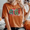 Gigi Claus Christmas Pajama Santa Claus Family Matching Women's Oversized Comfort T-shirt Crimson