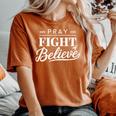 October Pink Ribbon Breast Cancer Awareness Women's Oversized Comfort T-shirt Crimson