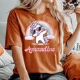 Amandine Cadeau Prénom Personnalisé Fille Licorne T-shirt oversize confortable pour femme Yam