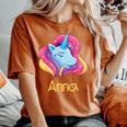 Bambino Anna Regalo Nome Ragazza Unicorno T-shirt comoda oversize da donna Yam