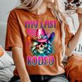 Cowgirl My Last Rodeo Despedida De Soltera Novia Chica Sureña Sin Mangas Camiseta extragrande cómoda para mujer Yam
