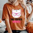 Cute 3Rd Grade Vibes Cat Kitten Lover Back To School Girls Women's Oversized Comfort T-shirt Yam