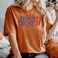 God Jesus Trump 2024 In God We Trust Christian Conservative Women's Oversized Comfort T-shirt Yam