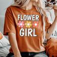 Groovy Flower Girl Proposal Wedding Bridesmaid Bridal Shower Women's Oversized Comfort T-shirt Yam