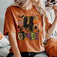 Halloween Spooky 4Th Grade Halloween Team Student Teacher Women's Oversized Comfort T-shirt Yam